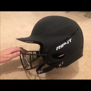 NEW matte black softball helmet